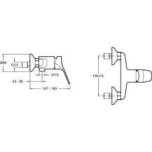 Смеситель Jacob Delafon Brive для душа E75765-CP